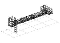 Steel structure of a conveyor bridge in automotive production