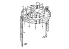 Steel construction of technological platforms for the petrochemical industry