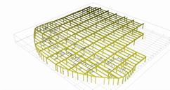 Auxiliary steel cladding construction for the reinforced concrete skeleton of the supermarket