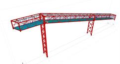 Steel structure of a covered conveyor bridge