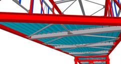 Steel structure of a covered conveyor bridge