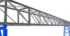 Steel structure of the technological bridge for the transport of bulk raw materials