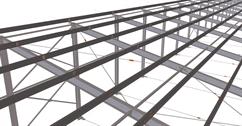 Steel structure of the hall for cattle breeding