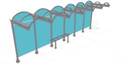 Steel structure of the tram stop shelter