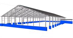 Steel structure of the hall for cattle housing