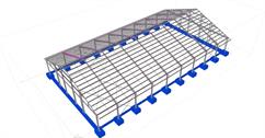 Steel structure of the hall for cattle housing