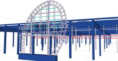 Auxiliary steel structures of the reinforced concrete skeleton of the hypermarket building