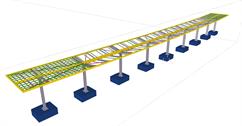 Ocelová konstrukce zastřešení železničního nástupiště