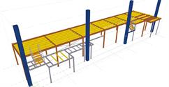 Steel structure of the platform for the META storage technology company event