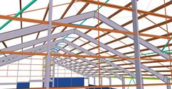 Steel structure of the agricultural hall for cattle housing