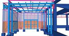 Secondary steel structures of the reinforced concrete skeleton of the shopping center