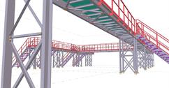 Steel structure of the service walkways for the META storage technology company event