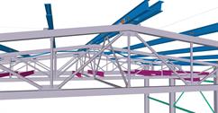 Steel structure of the roof of the wastewater treatment plant technology