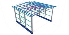 Steel structure of the roof of the wastewater treatment plant technology